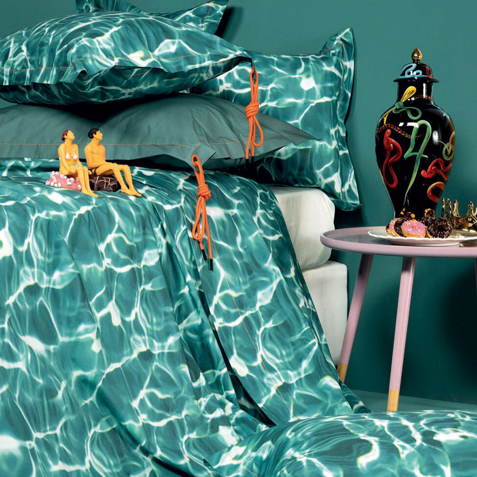 Summer bed sheet set - Cm 250x290 ACQUA