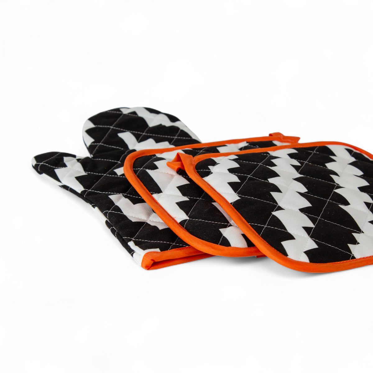 3-piece kitchen set: oven mitt and pot holders - OPTICAL