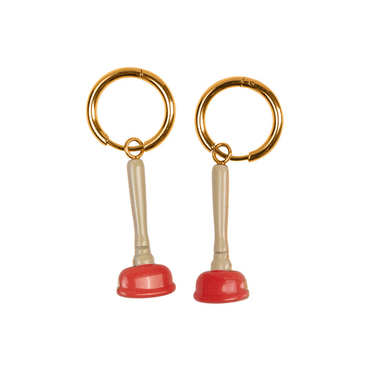 SINK PLUNGER dangling earrings - Toiletpaper Jewels