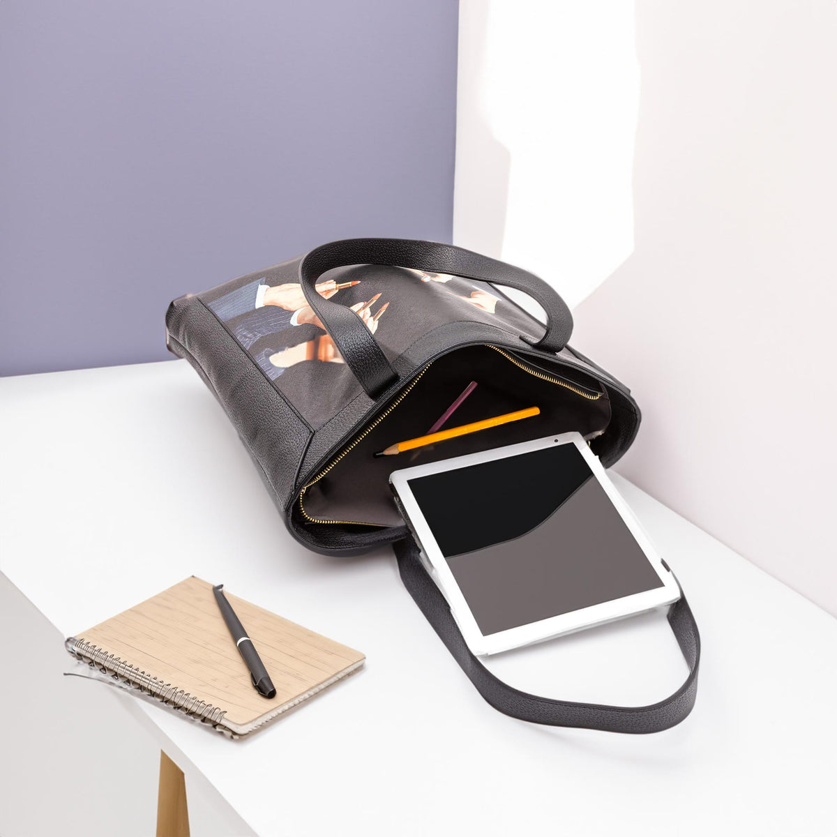 Travel Kit Tote Bag Black Lipstick