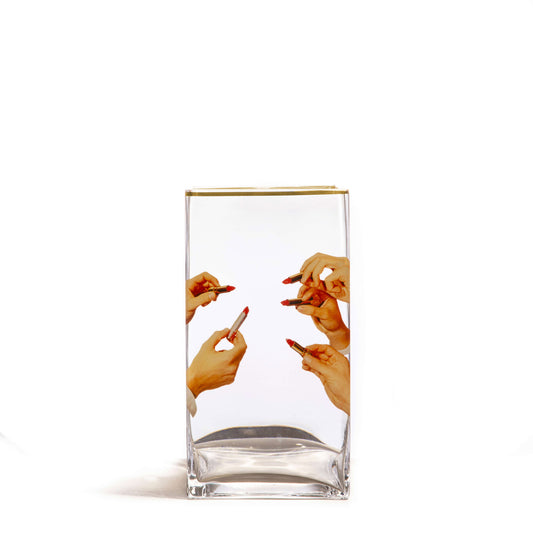 Glass vase big Lipstick
