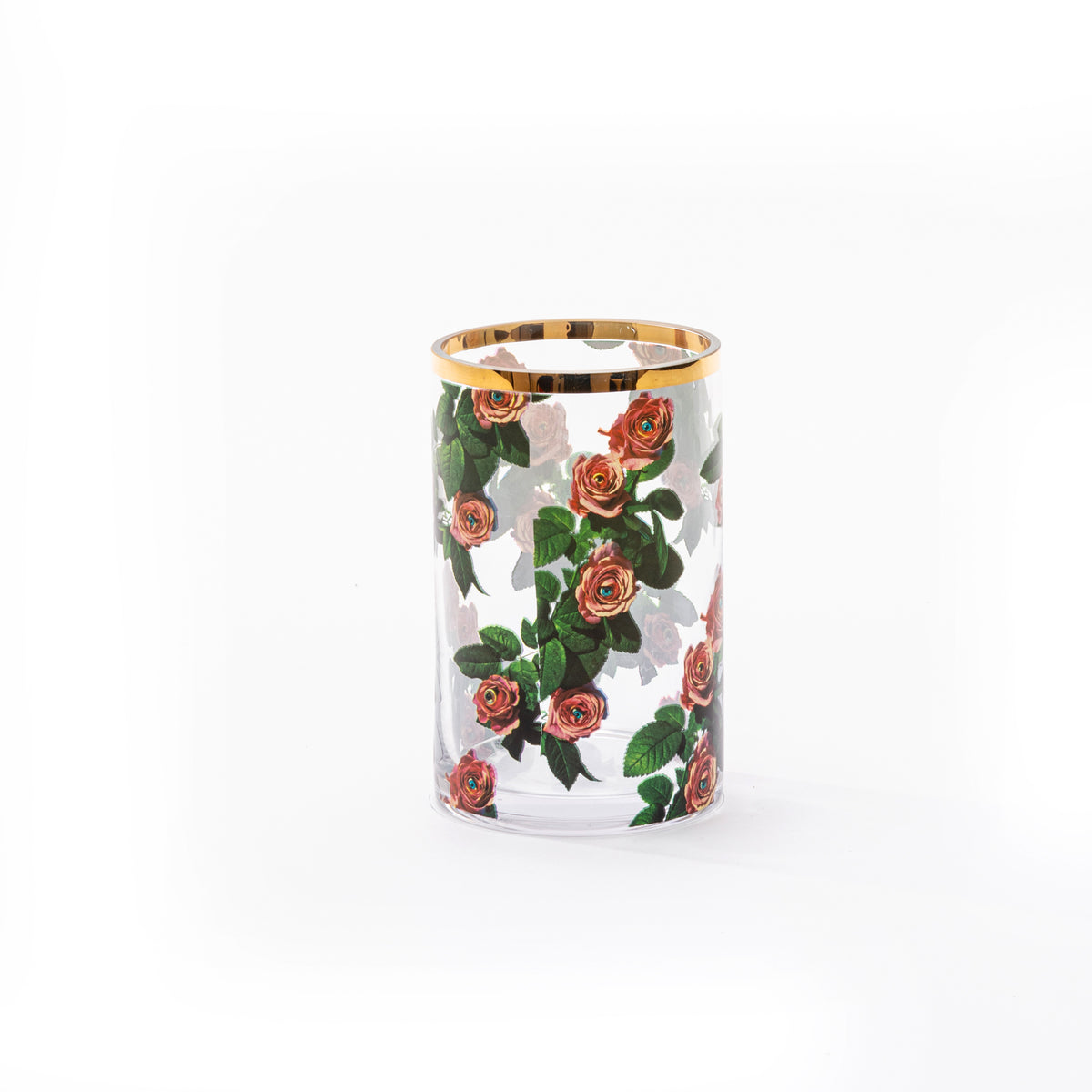Vaso Cilindrico in Vetro Piccolo Roses