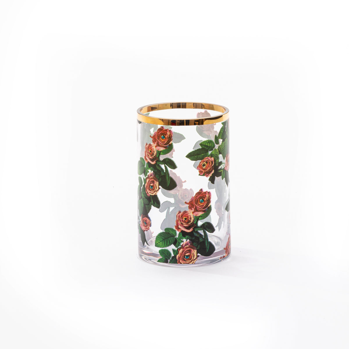 Vaso Cilindrico in Vetro Piccolo Roses