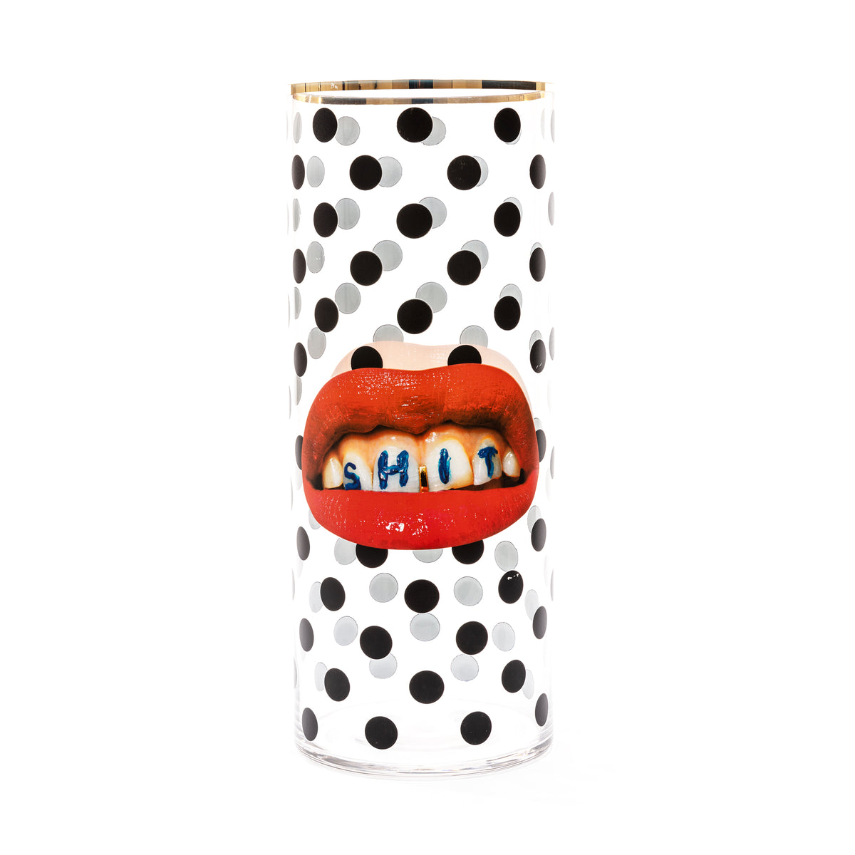 Vaso Cilindrico in Vetro Grande Shit Pois