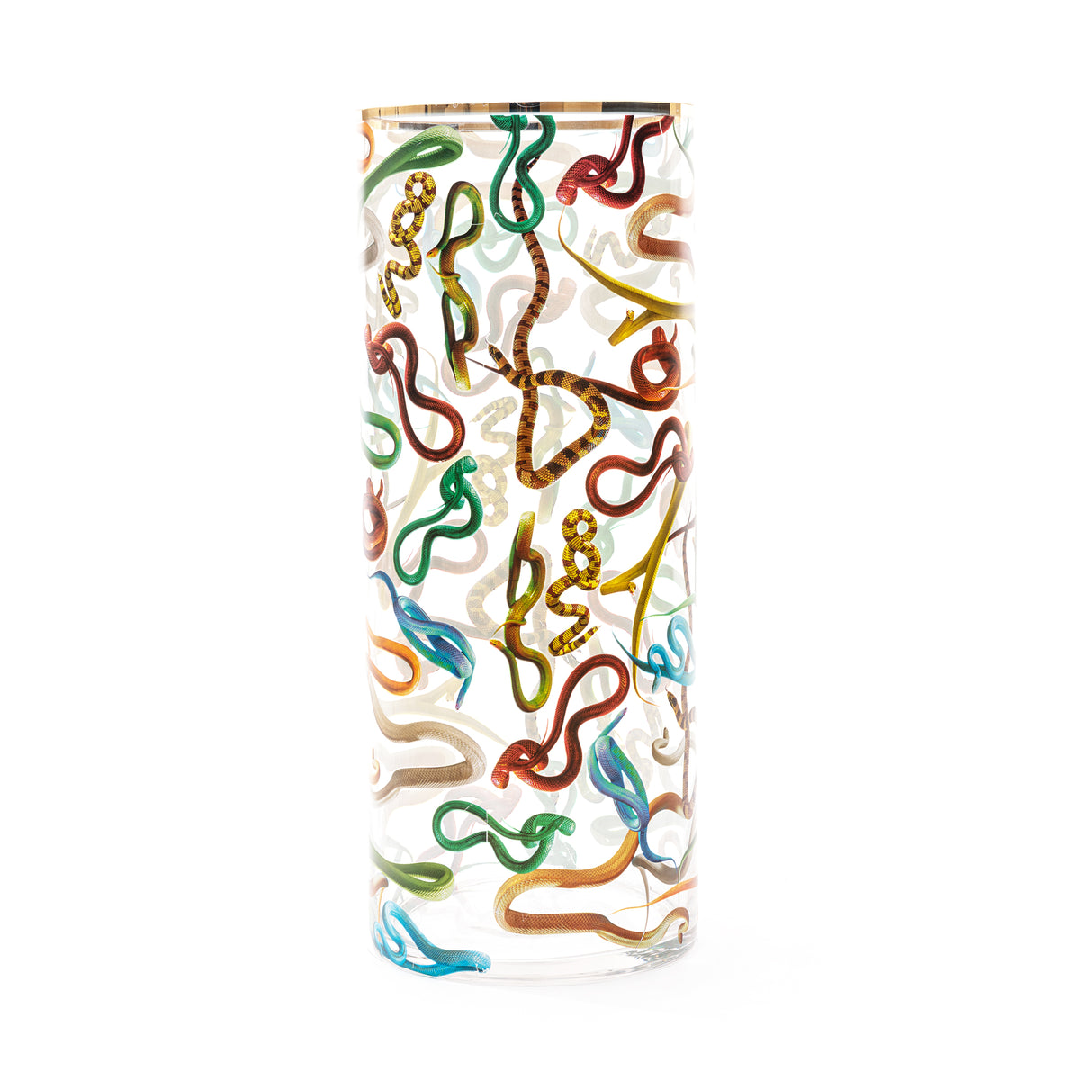 Vaso Cilindrico in Vetro Grande Snakes