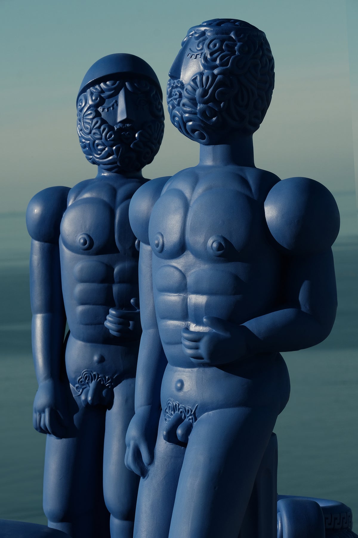 Terracotta Statue Helmet Blue