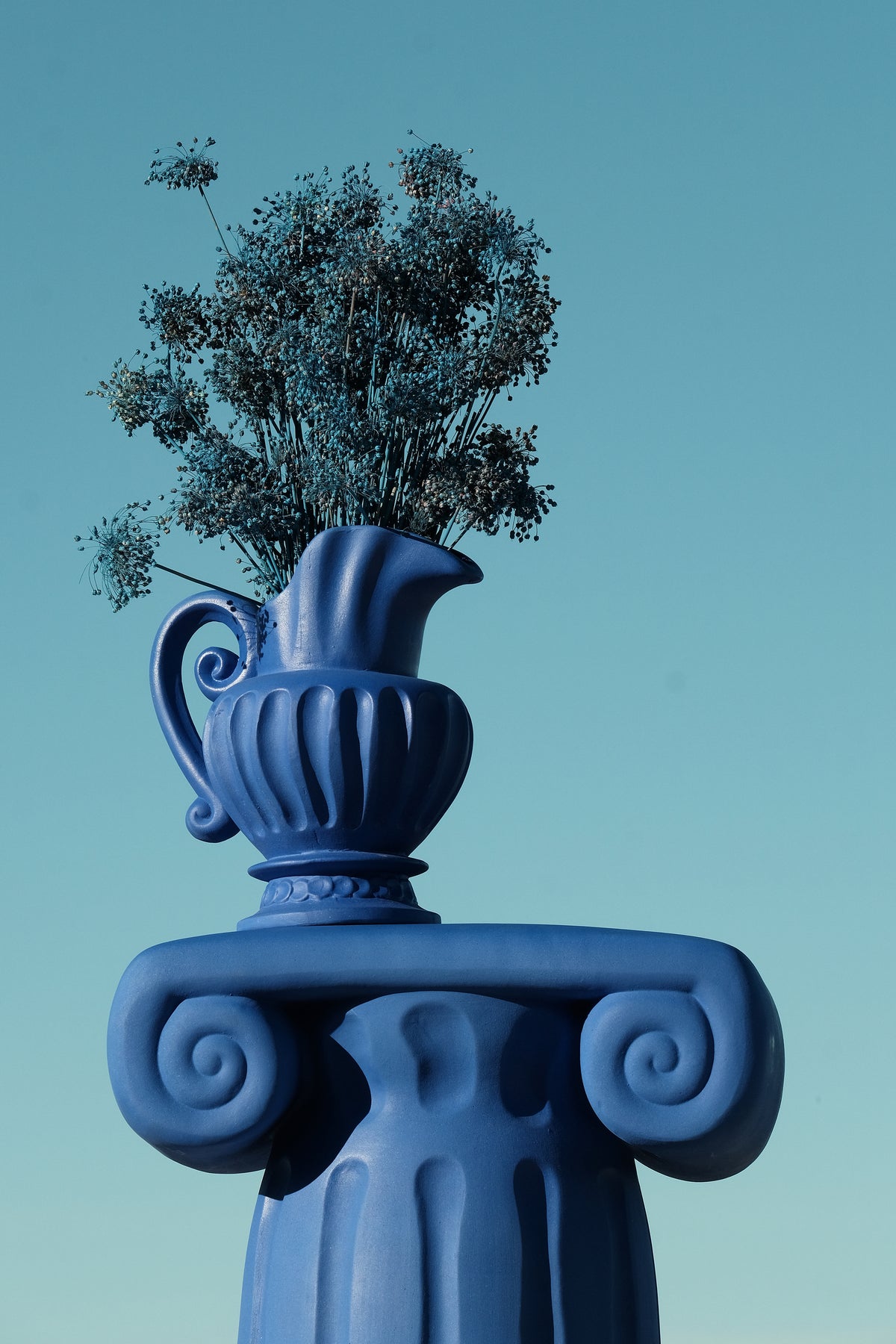 Terracotta Vase Caraffa Blue