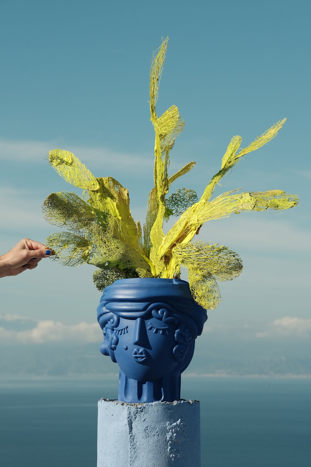 Terracotta Vase Women Blue