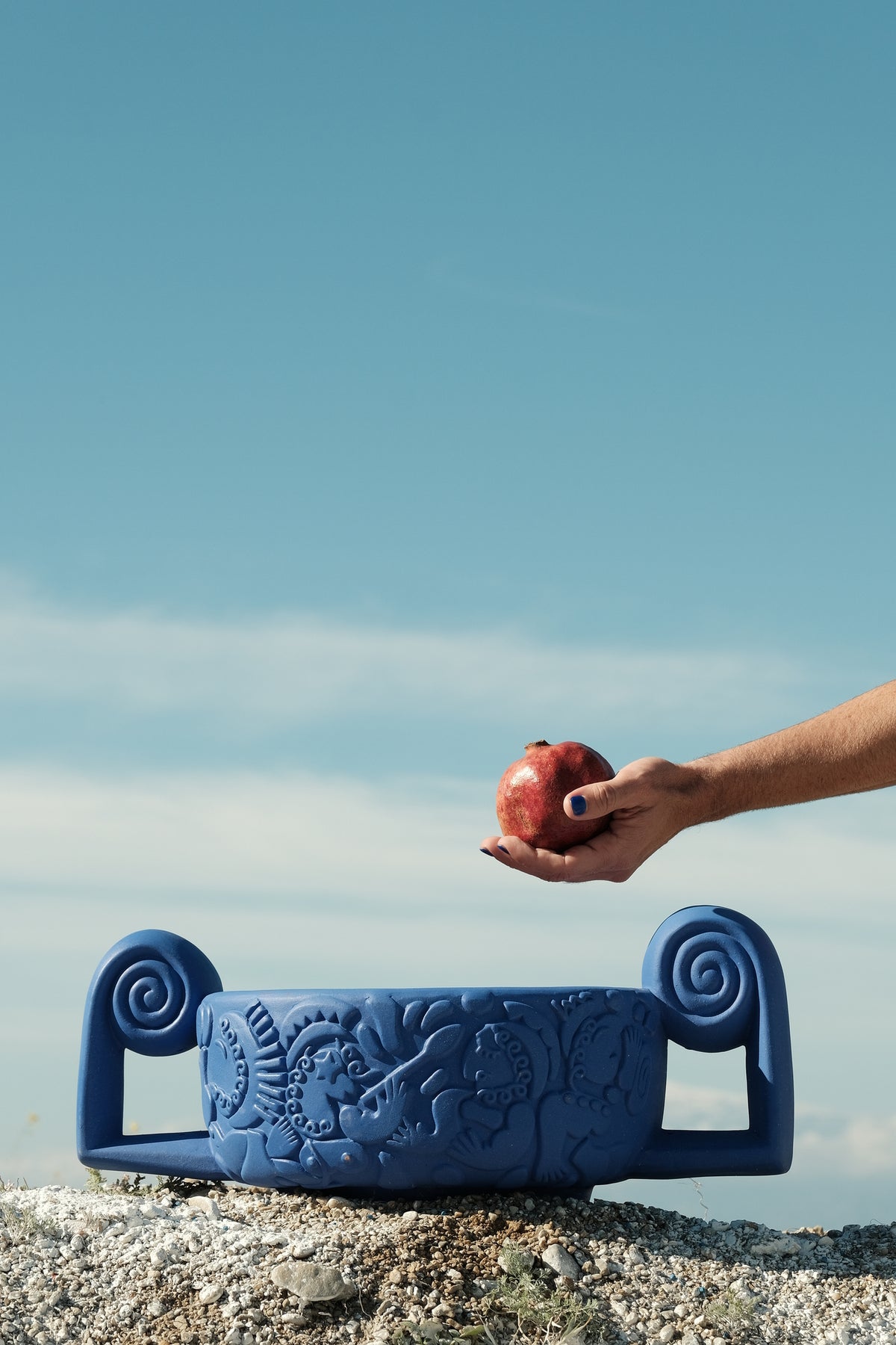 Terracotta Vase Centrotavola Blue