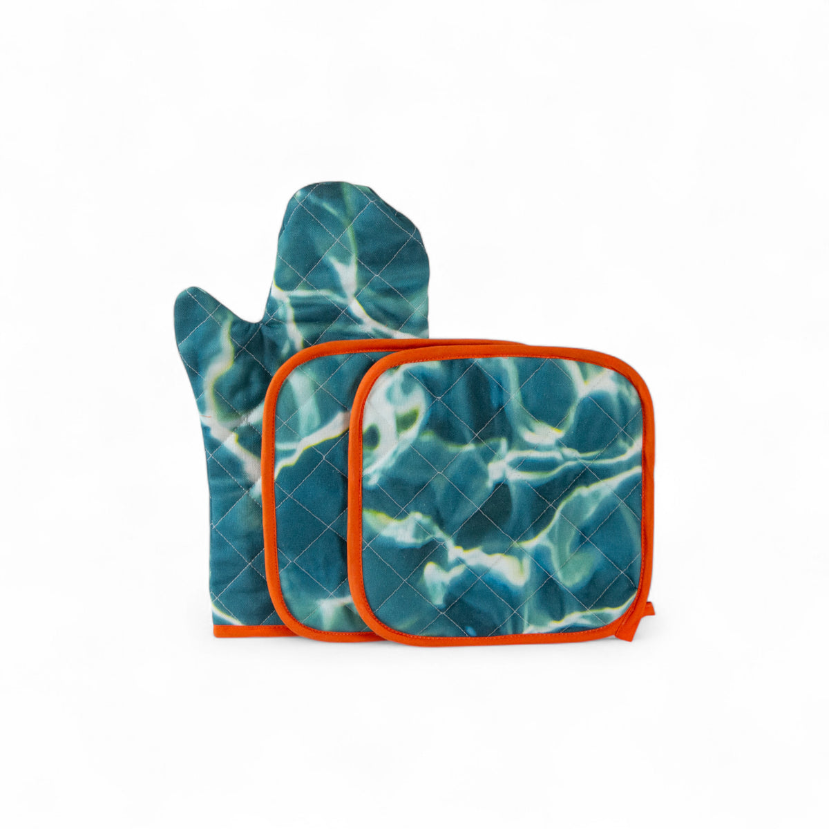 Set da cucina 3 pezzi: guanto da forno e presine - ACQUA