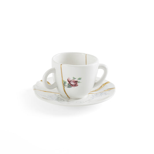 Kintsugi Coffee cup with saucer 01