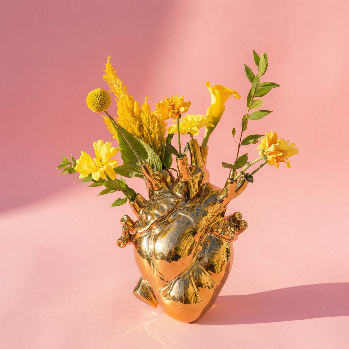 Love in Bloom Gold Vase