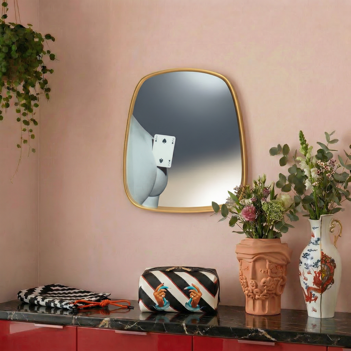 Mirror Gold Frame Two of Spades