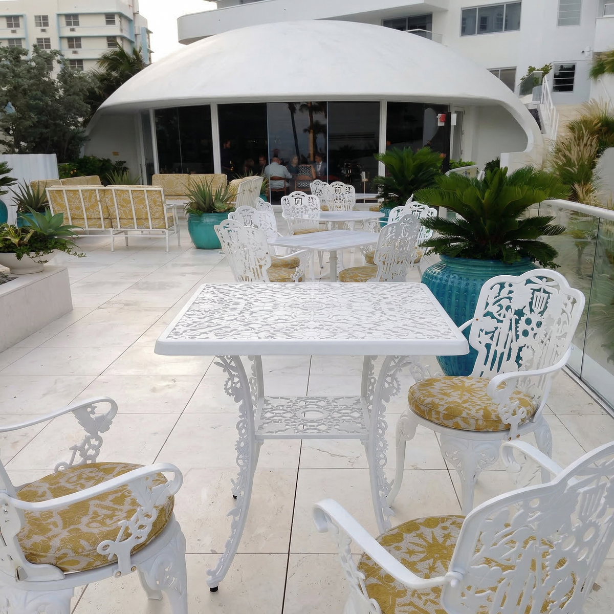 Industry Collection Aluminium Square Table White