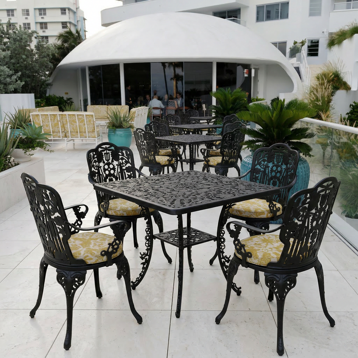 Industry Collection Aluminium Square Table Black
